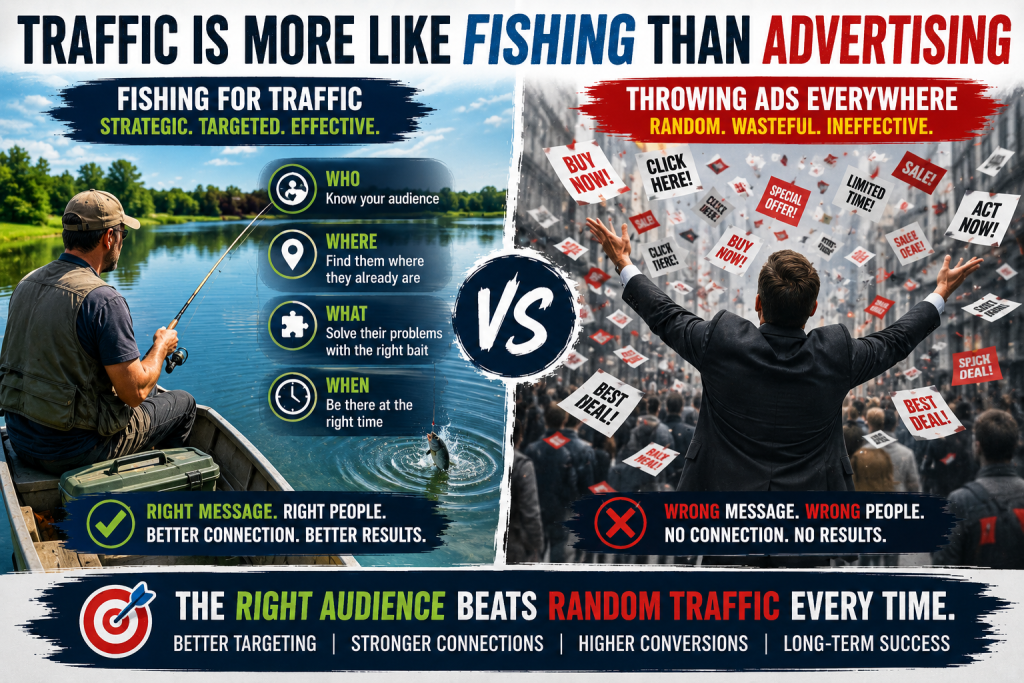 Traffic Is More Like Fishing Than Advertising